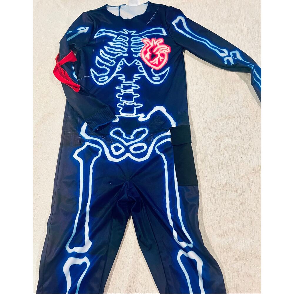 Fortnite Halloween Costume.  Party Trooper.  Sz 8-10.  Black and Blue. No mask - Picture 2 of 7